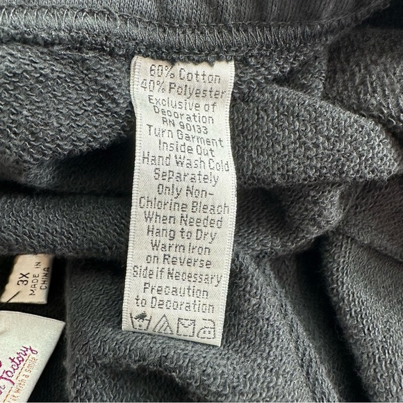 NWT Quacker Factory Black Crop Sweatpants Women’s 3X Rhinestone French Terry - Picture 10 of 11